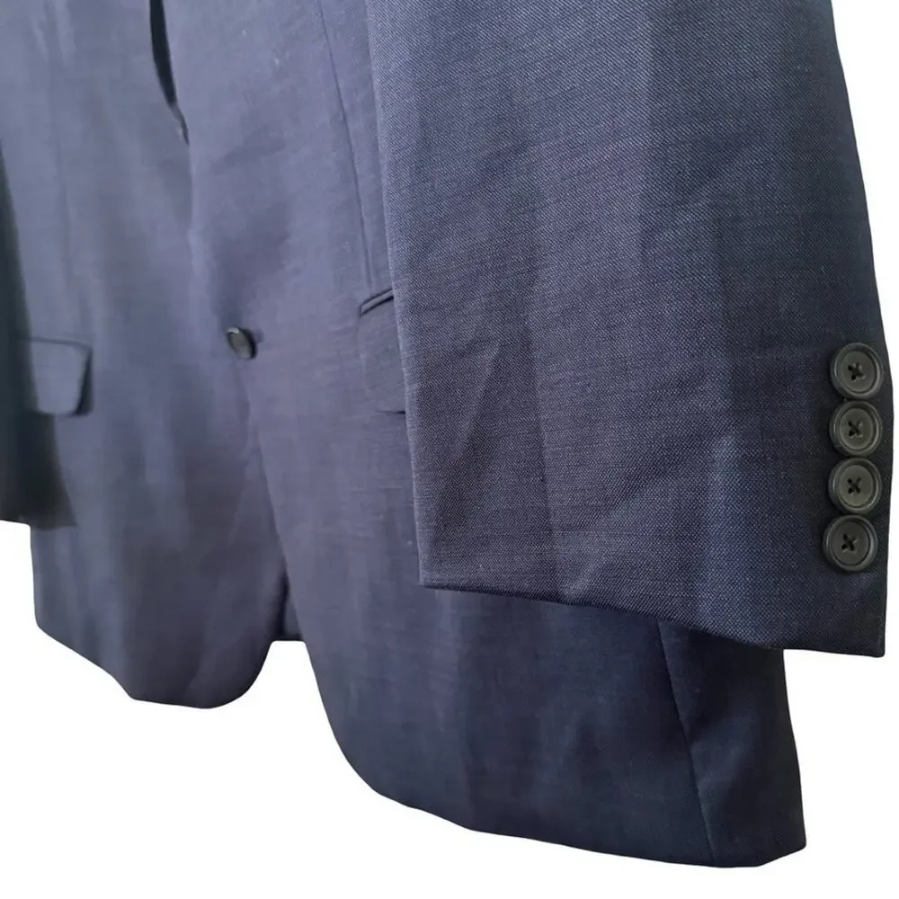 Kenneth Cole Awearness Navy Blue Stretch Wool 3 Button Suit Jacket & Pants 50 R